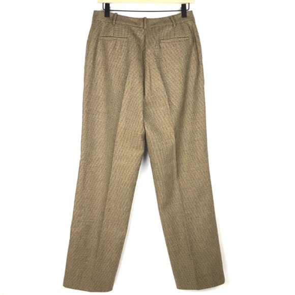 LAUREN RALPH LAUREN Pants 100% Wool Trouser Tweed High Rise Dark Academia Size 8 - Picture 3 of 9